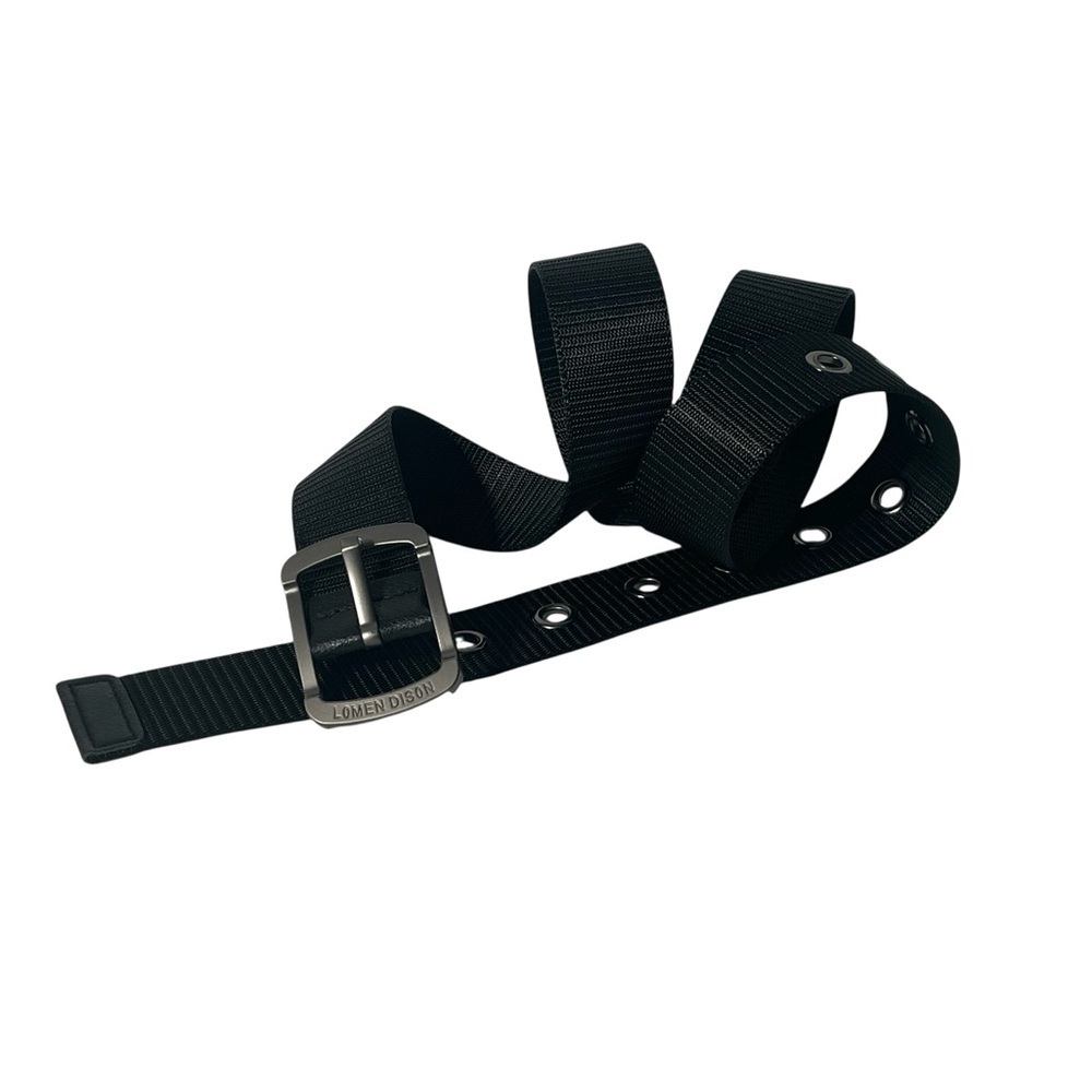 Lomen Dison Tactical Golf Belt Black Nylon Webbed Adjustable Belt Fits 34-44
